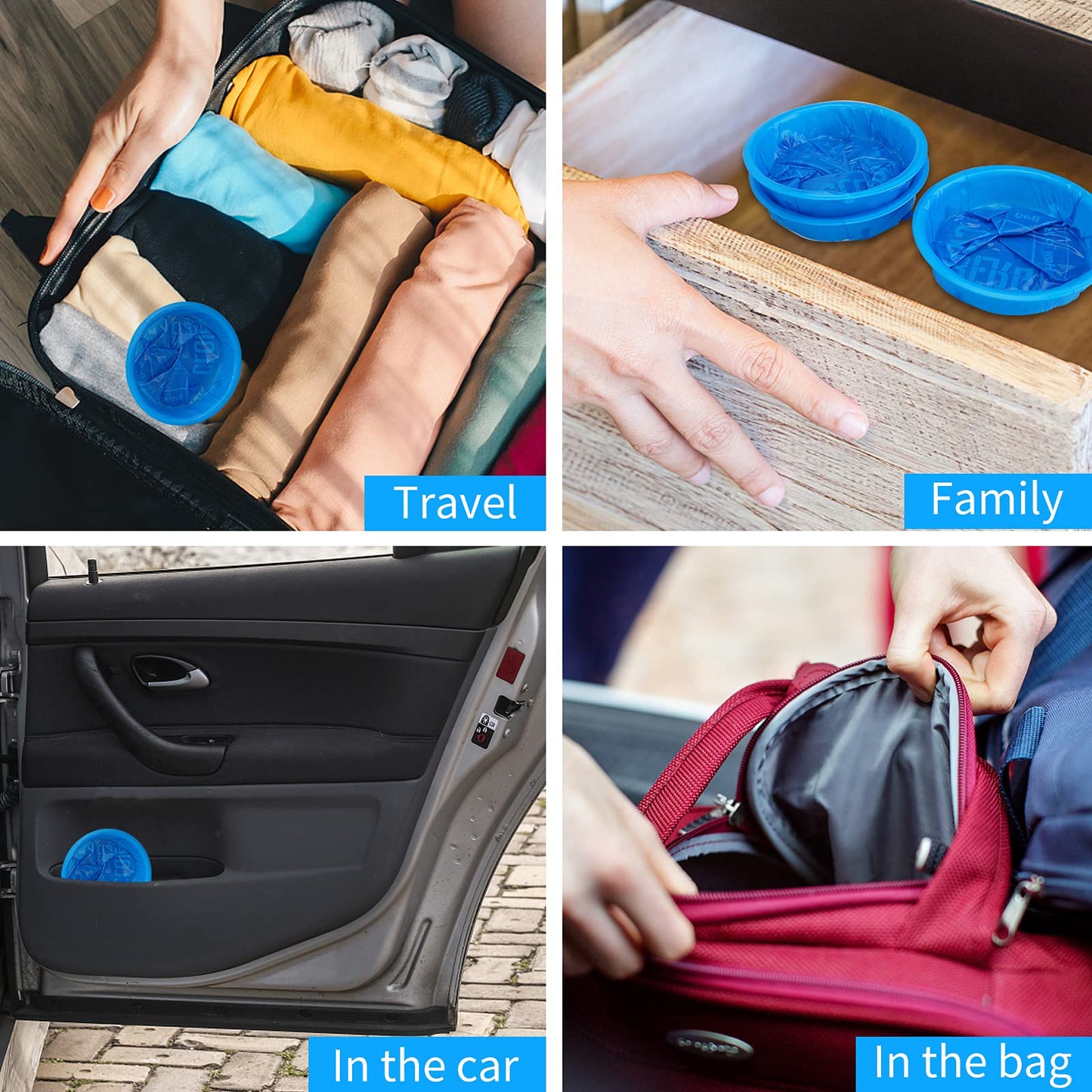 CLOUDBERG 24 Pack Blue Emesis Bags – Disposable Nausea Bags for Travel
