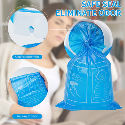 CLOUDBERG 24 Pack Blue Emesis Bags – Disposable Nausea Bags for Travel