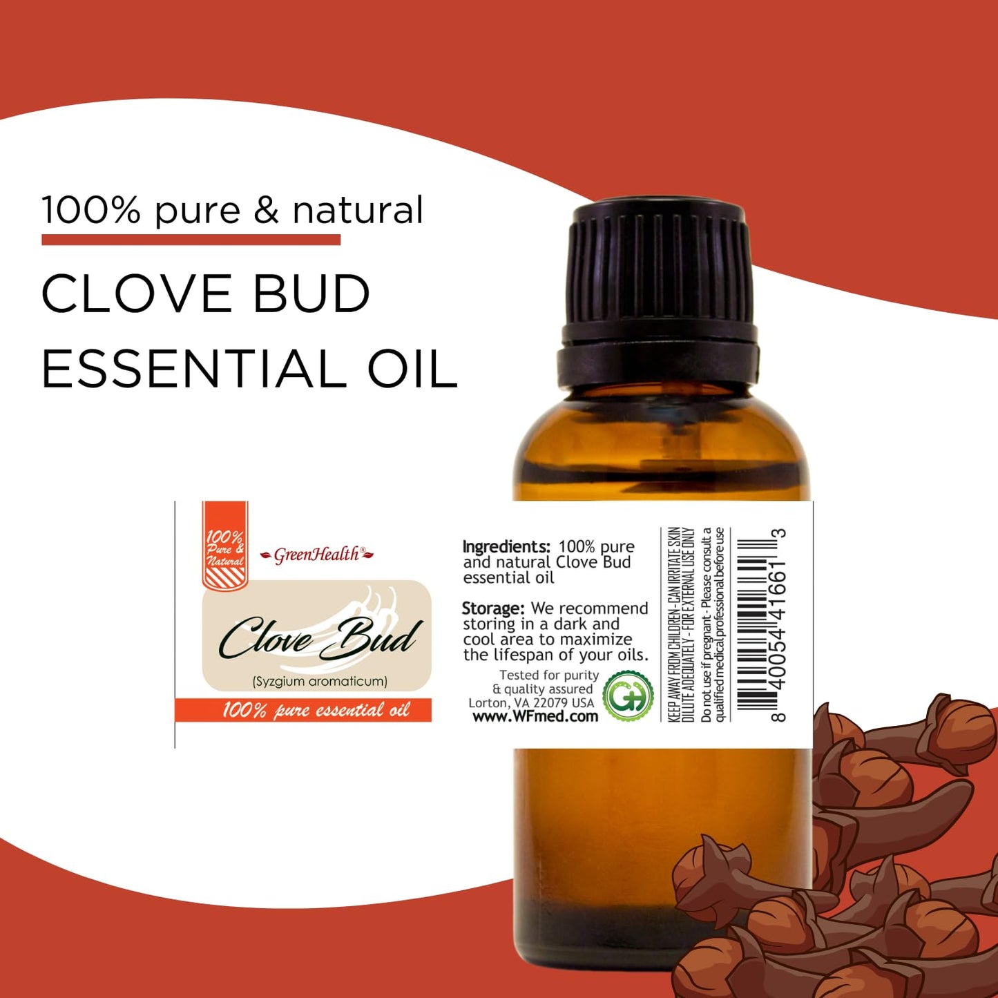 Clove Bud Essential Oil – 8 oz Aluminum Bottle | Pure & Natural | GreenHealth