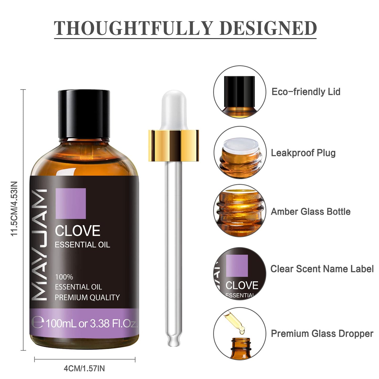 Clove Essential Oil by MAYJAM – 3.38 fl oz for Aromatherapy & DIY Candles & Soap