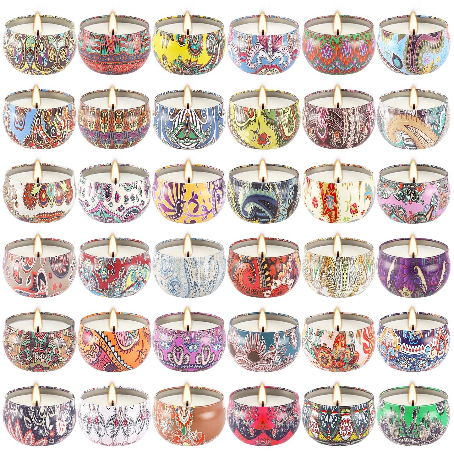 CLTNIKET 36-Pack Scented Candles Gift Set | Soy Wax Travel Tin 2.5 oz