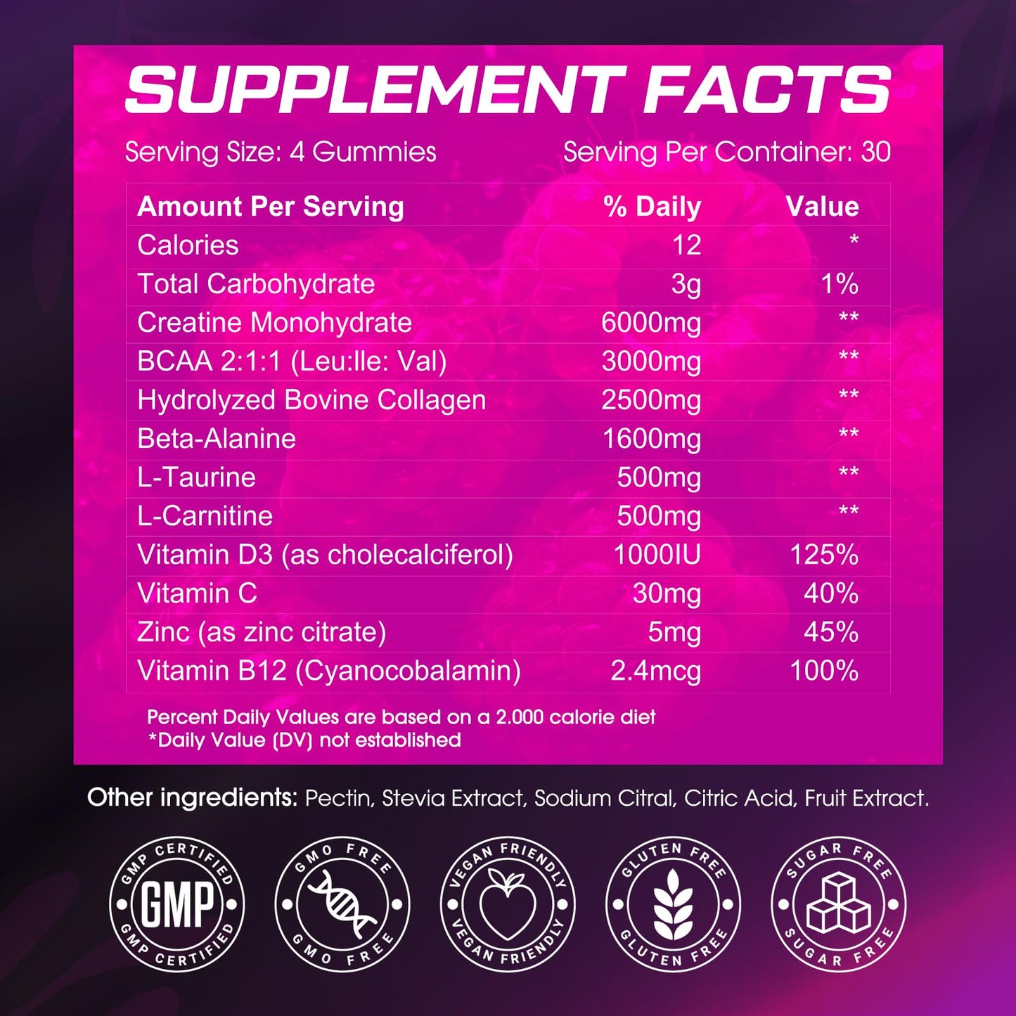 CNFHDI Creatine Monohydrate Gummies 6000MG – Women’s Pre-Workout