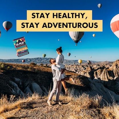 Co-Pilot Travel Brand 2 Pack - Jet Lag Prevention, Ashwagandha, Rhodiola, D3+ for Immune Support | Vegan 120 Count