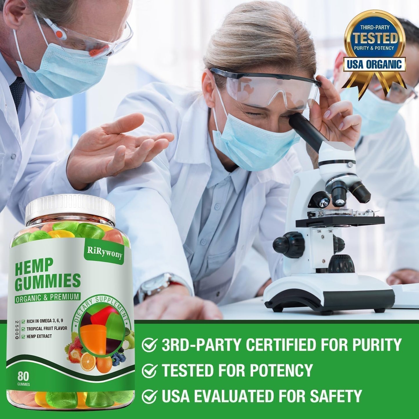 Hemp Gummies for Sleep & Anxiety – High Potency Organic Hemp Oil (240 Count)