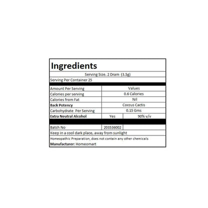 homeomart.com Coccus Cactis Homeopathy Pellets 200C Potency - Pack of 3