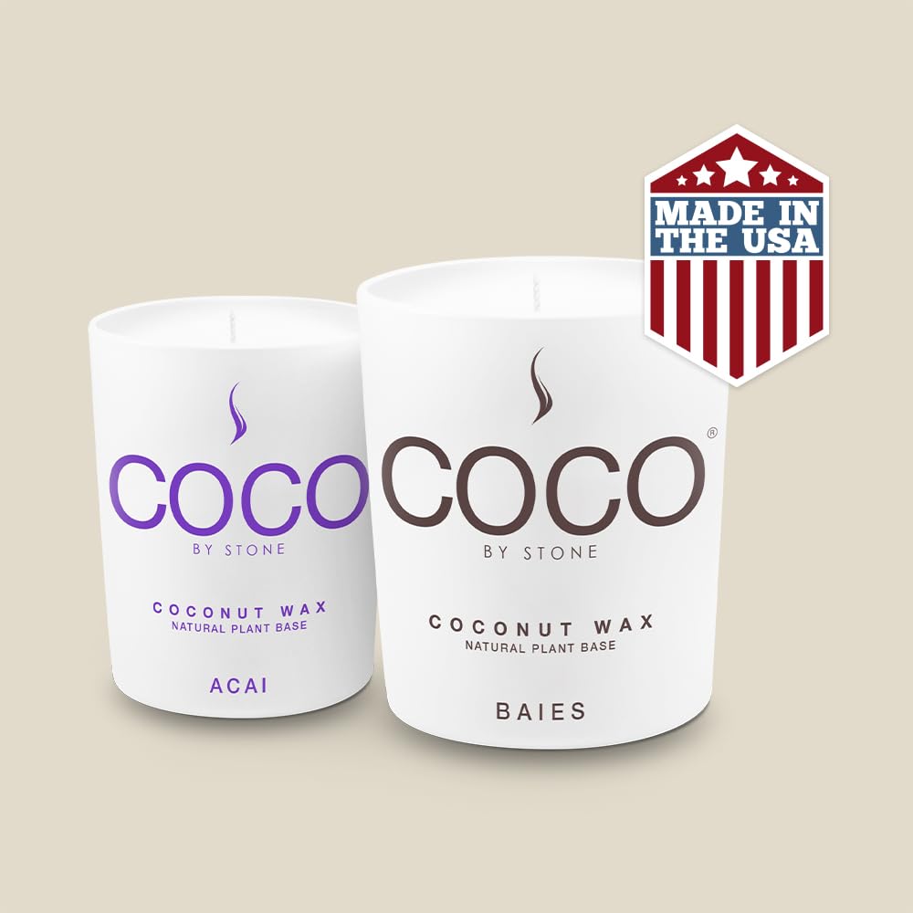 COCO by Stone 6.5oz Candle – Coconut Apricot Wax, Black Currant, Clean Burn, Hand-Poured, Vegan & Cruelty-Free