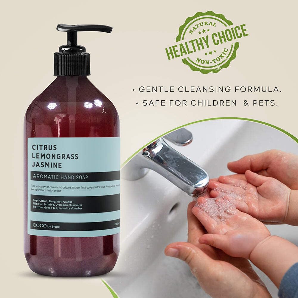 COCO by Stone 16oz Hand Soap – Citrus, Lemongrass & Jasmine Inspired by The W Hotel | Bright Castile Cleanser