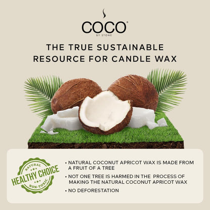 COCO by Stone 11oz Candle – Coconut Apricot Wax, Tiare Scent, Vegan & Clean Burning