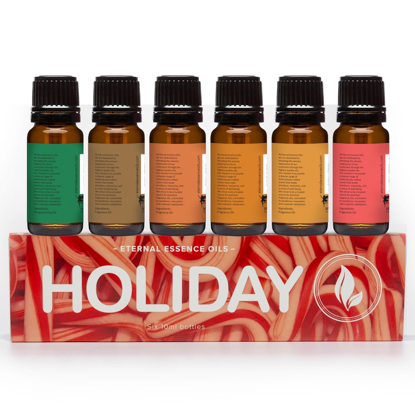 Holiday Set of 6 Premium Fragrance Oils (10ml) – Candy Cane & Pumpkin Patch