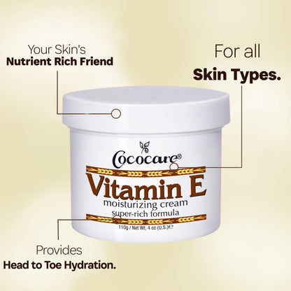 Cococare Vitamin E Super Rich Formula Moisturizing Cream 4 oz - Hydrating Skin Moisturizer