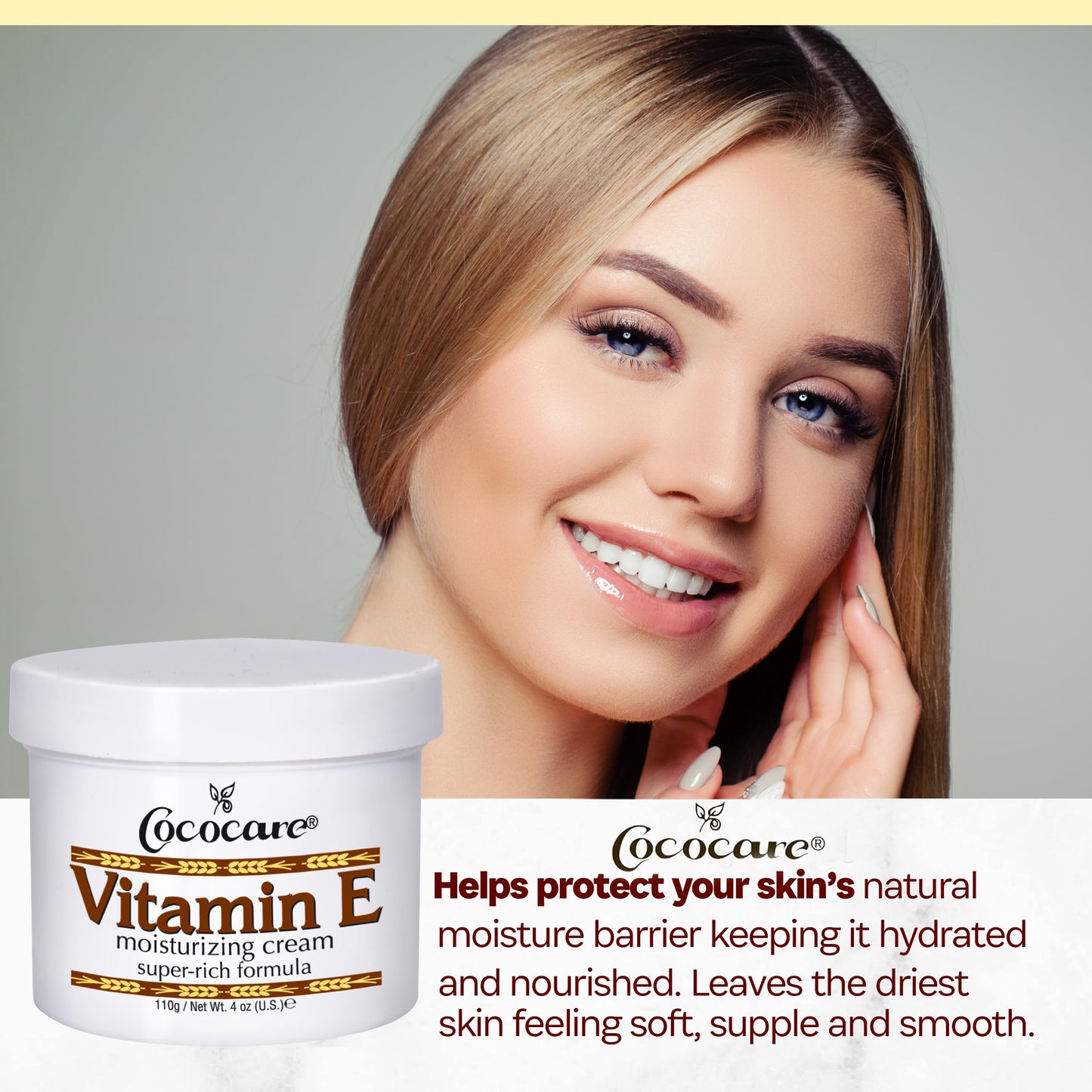 Cococare Vitamin E Super Rich Formula Moisturizing Cream 4 oz - Hydrating Skin Moisturizer