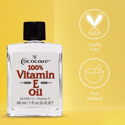 COCOCARE 100% Vitamin E Oil - 14000 IU, 0.5 Fl Oz | Skin Moisturizer & Antioxidant Protection