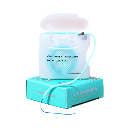 Cocofloss CocoPlush Threaders – Dental Floss for Implants, Bridges & Braces