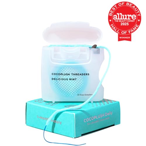 Cocofloss CocoPlush Threaders – Dental Floss for Implants, Bridges & Braces