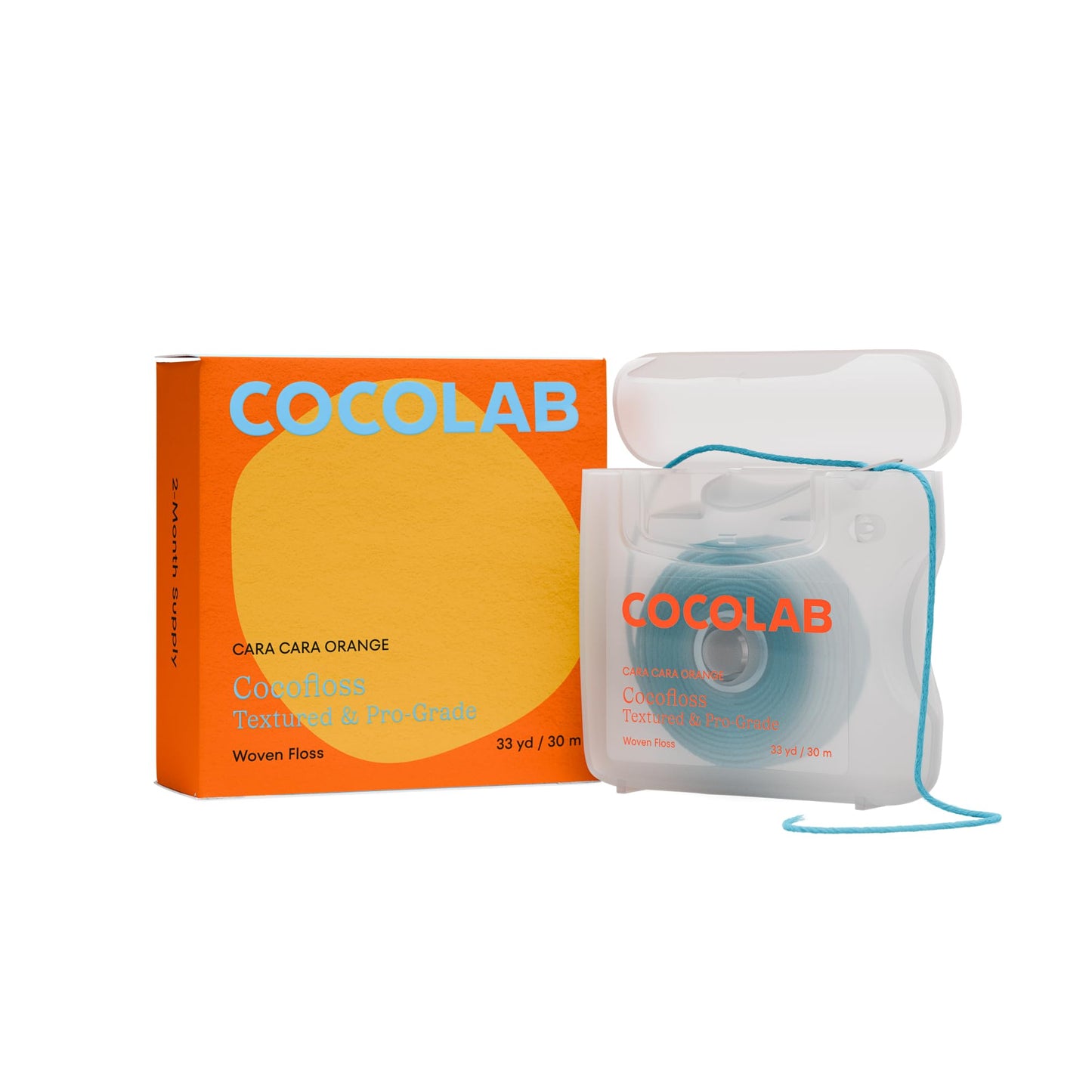 Cocofloss Woven Dental Floss – Dentist-Designed, Orange Scent, Waxed (33 yd)