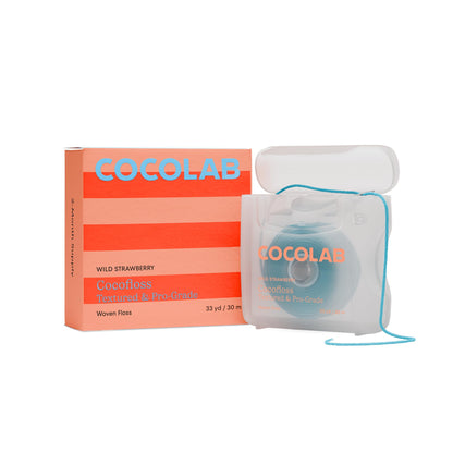 Cocofloss Woven Dental Floss – Dentist-Designed, Strawberry Scent, 33 yd