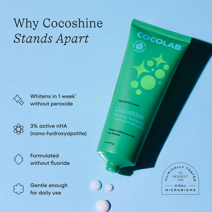 Cocoshine Whitening Toothpaste | 3% nHA, Delightful Mint, Vegan
