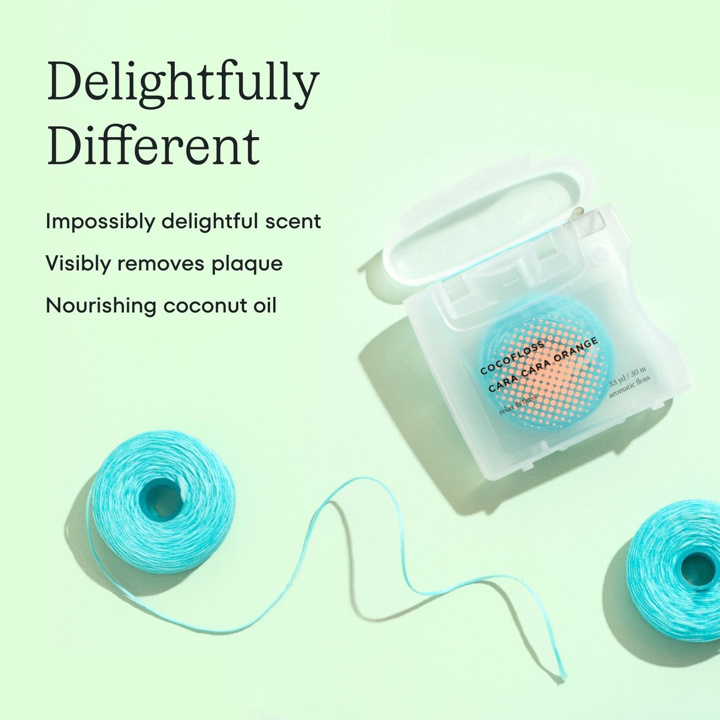 Cocolab Woven Dental Floss – Dentist-Designed, Coconut Scent, Waxed & Expanding Vegan String Floss (33 yd)
