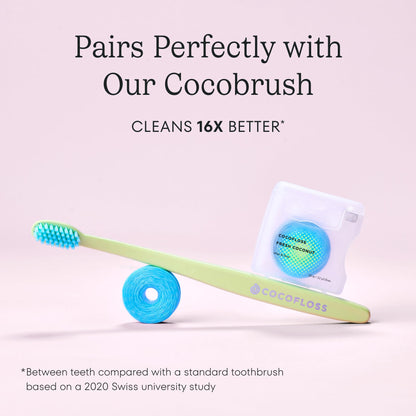 Cocolab Woven Dental Floss – Dentist-Designed, Coconut Scent, Waxed & Expanding Vegan String Floss (33 yd)