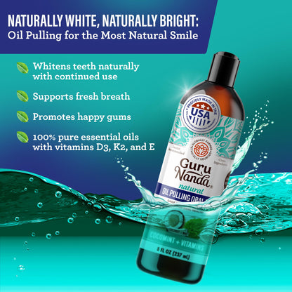 GuruNanda Total Smile Makeover Kit Regular | Cocomint Oil Pulling, Dual Barrel Whitening Mouthwash, Whitening Strips & Butter on Gums Toothbrushes