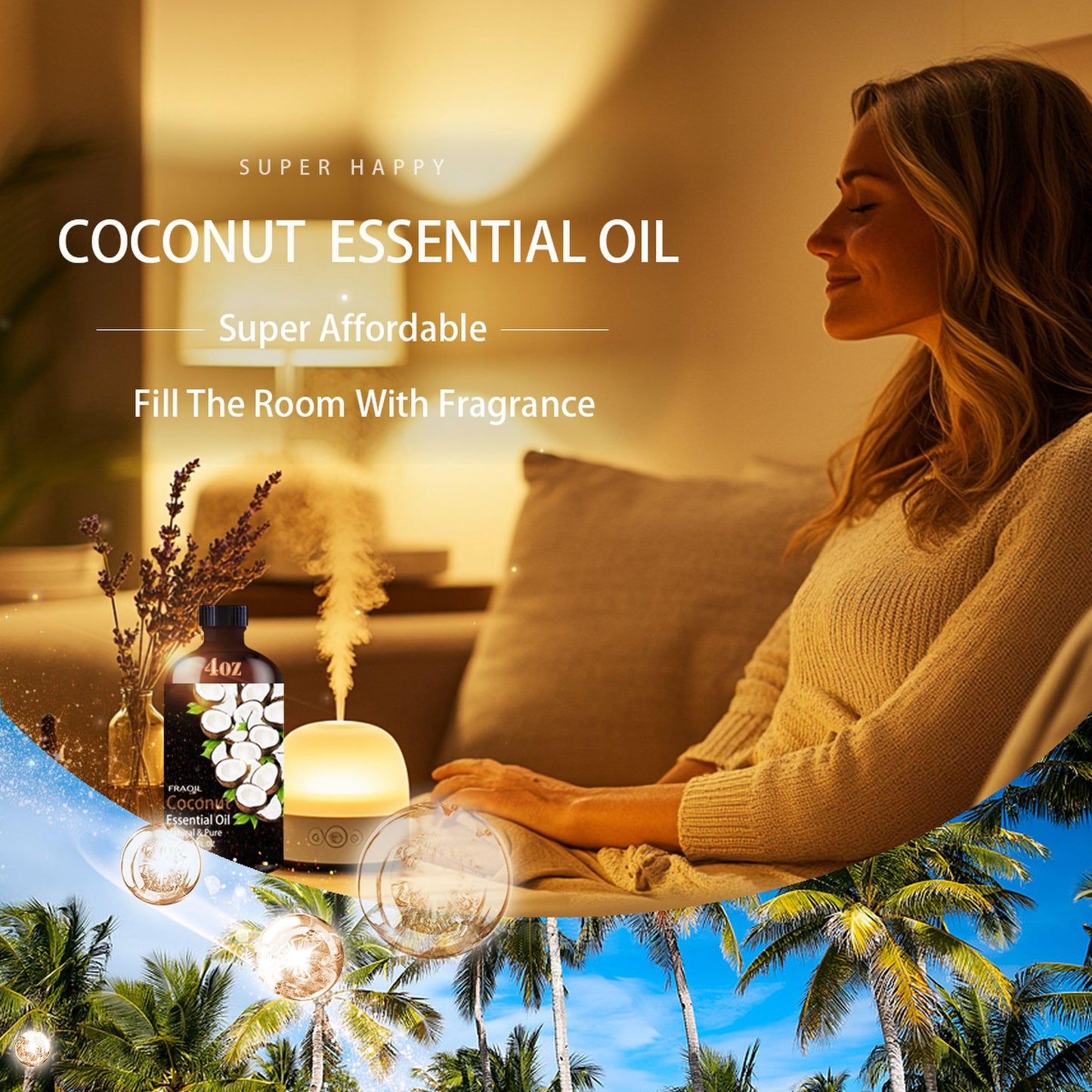Coconut Essential Oil 4oz (120 ml) - Diffuser, DIY Crafts & Gifts | FRAOIL