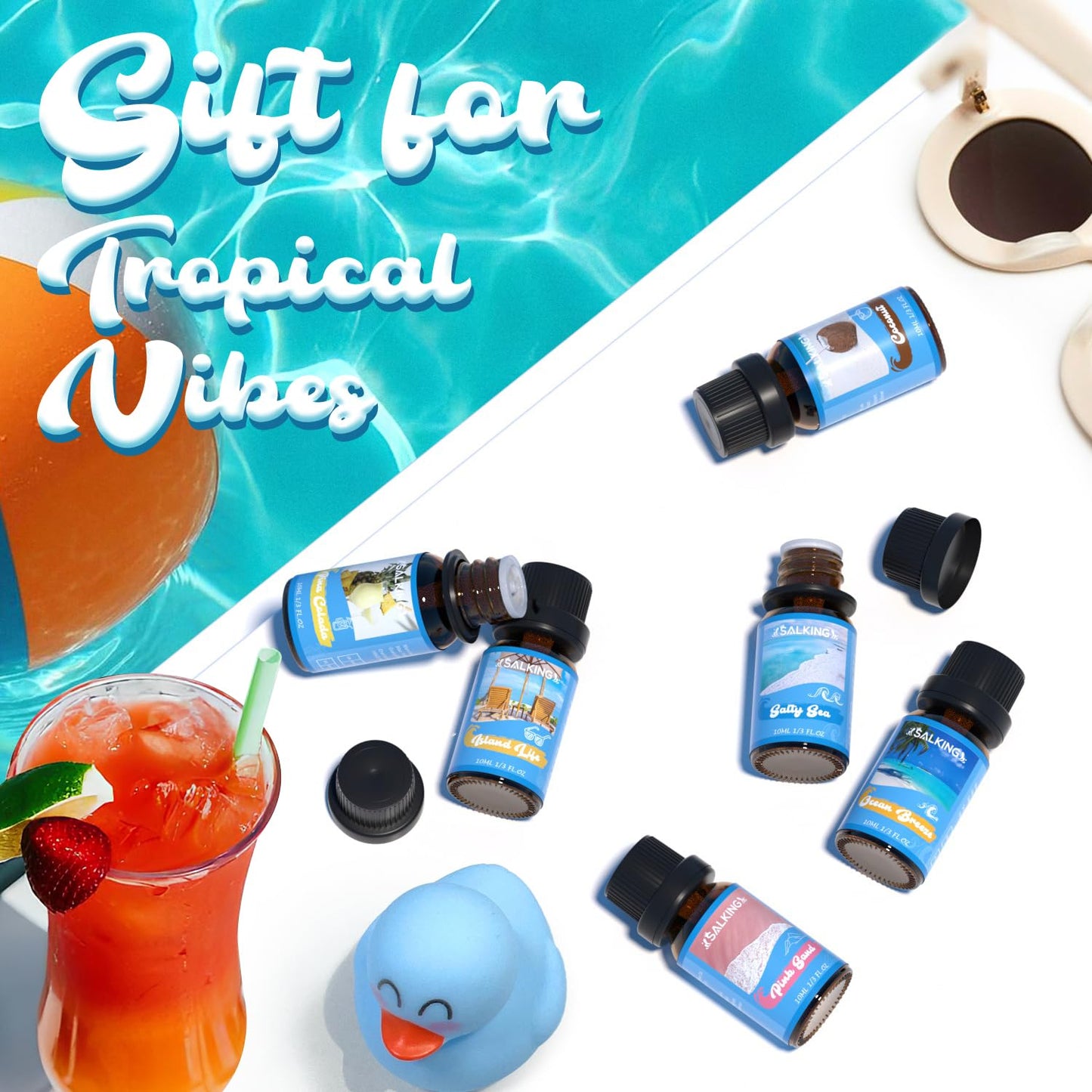 SALKING Surf & Sand Fragrance Oils – Premium Diffuser Gift Set