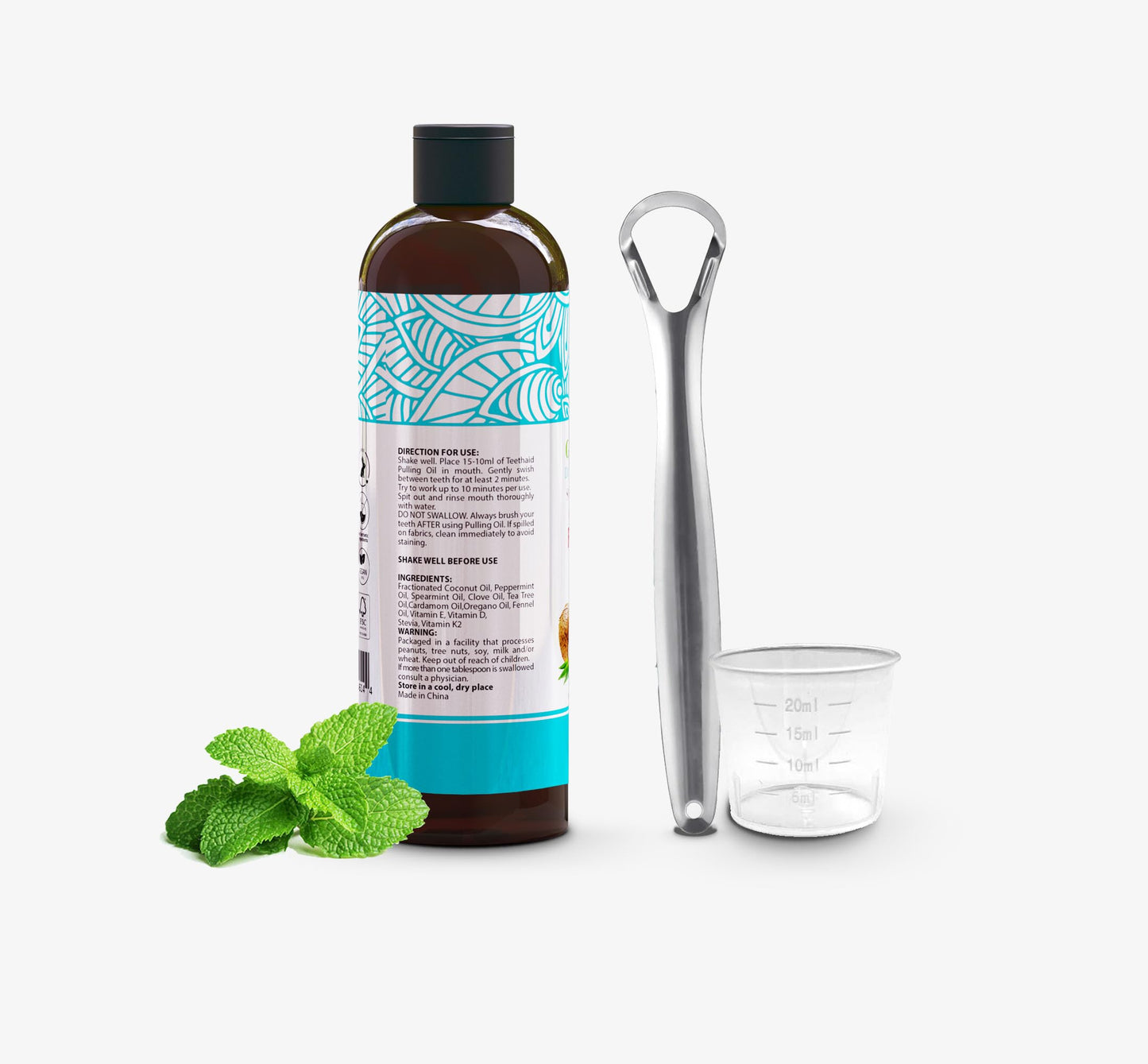Coconut Mint Pulling Oil Mouthwash 237ml – Ayurvedic, Alcohol & Fluoride Free
