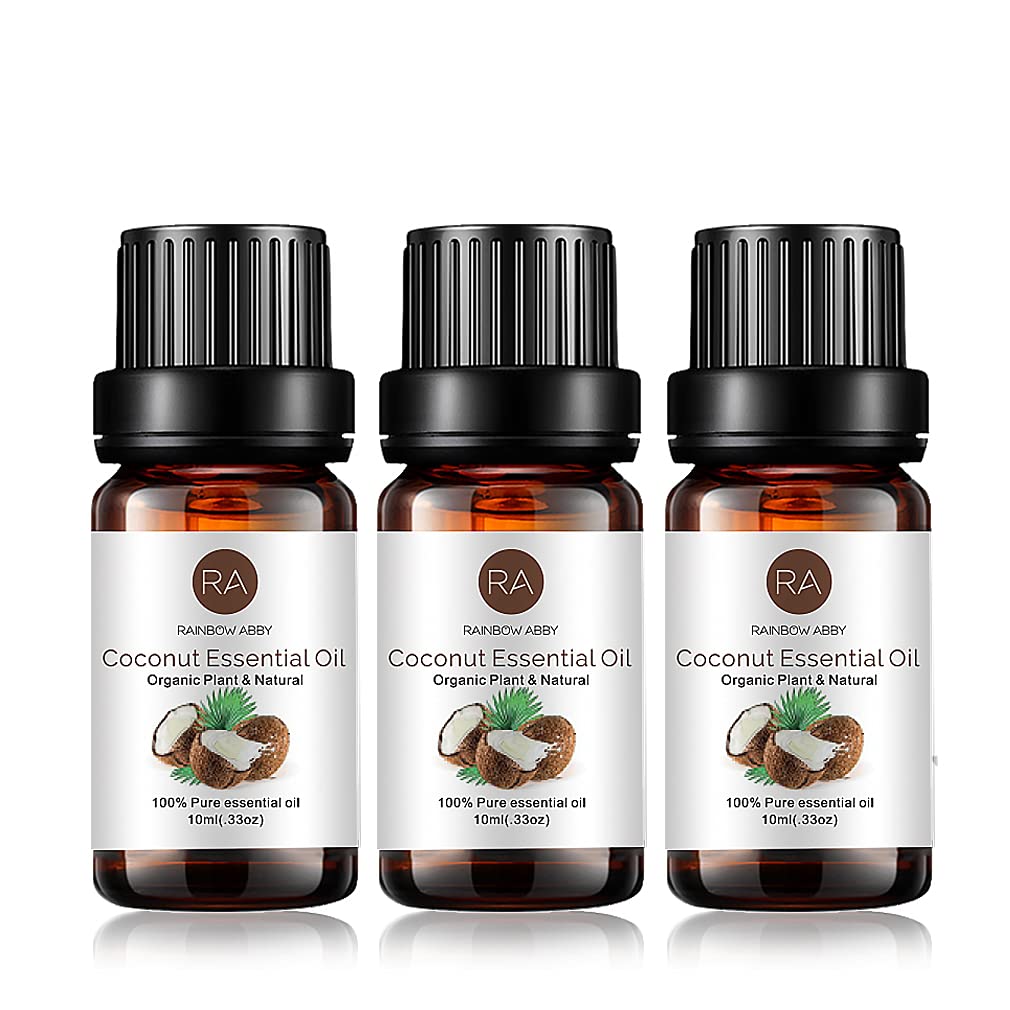 3 Pack Coconut Essential Oil - Pure Undiluted Coconut Oil 3x10ml