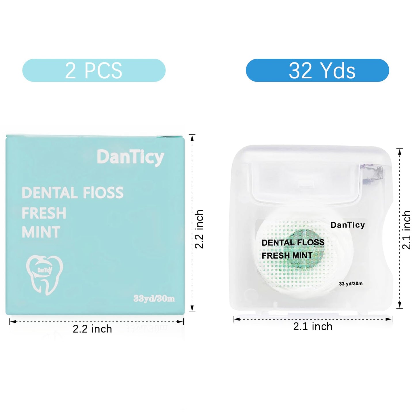 Coconut Oil Dental Floss for Wide Spaces – Implants, Bridges, Braces | Mint, Waxed