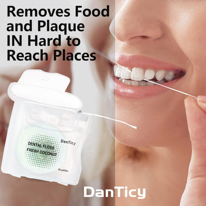 Coconut Oil Dental Floss for Wide Spaces – Implants, Bridges, Braces | Mint, Waxed