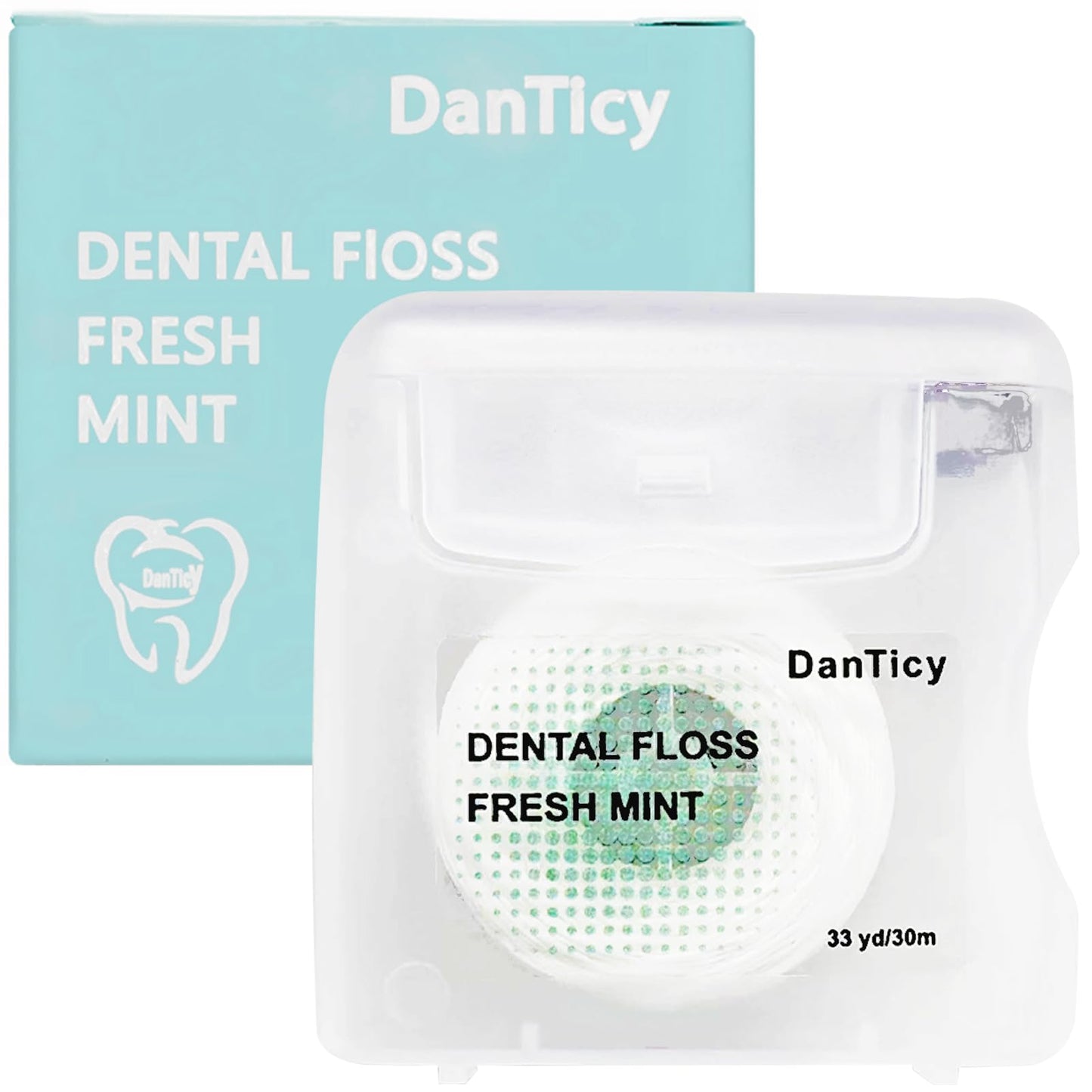 Coconut Oil Dental Floss for Wide Spaces – Mint, Waxed, Expands on Contact (Implants, Bridges, Braces)
