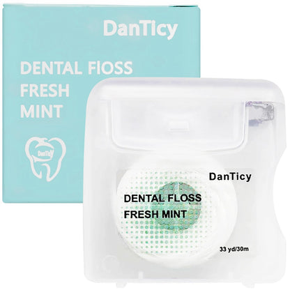Coconut Oil Dental Floss for Wide Spaces – Mint, Waxed, Expands on Contact (Implants, Bridges, Braces)