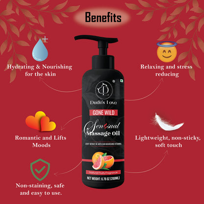 Organic Edible Citrusy Massage Oil for Couples – No-Stain & Non-Sticky