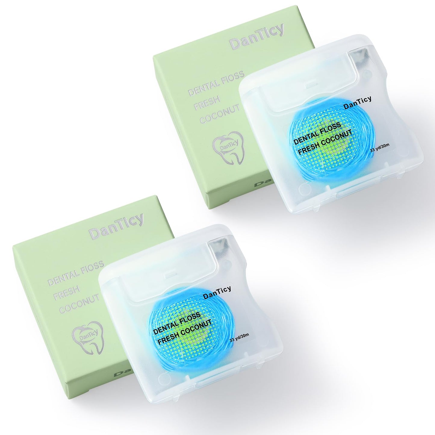 Coconut-Oil Infused Woven Dental Floss – PFAS Free, Coconut Flavor (33 Yds x 2 Unit)