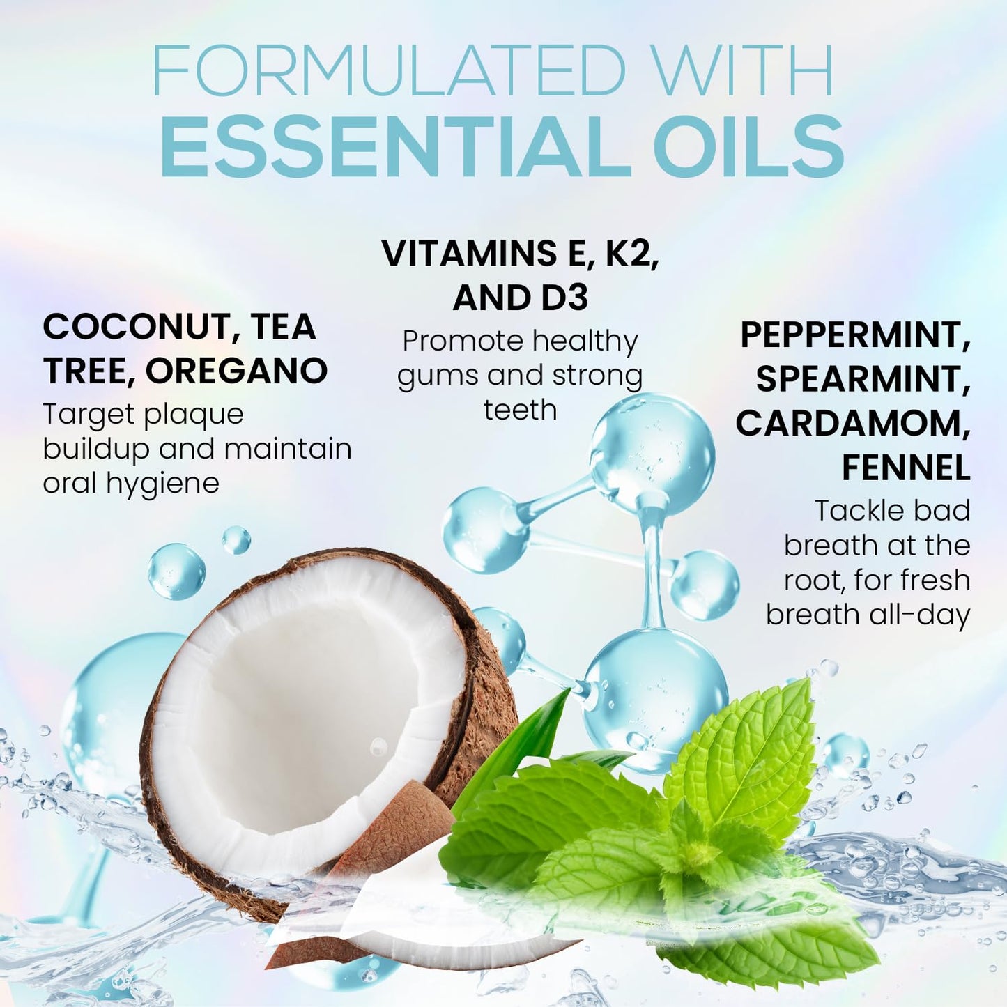 Venus Visage Coconut Oil Pulling Oil with Tongue Scraper – 8 oz, Alcohol-Free