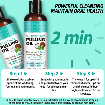 Coconut Oil Pulling for Fresh Breath & Oral Hygiene – Ayurvedic Expert Formulated | Includes Tongue Scraper & Measuring Cup | 8 oz
