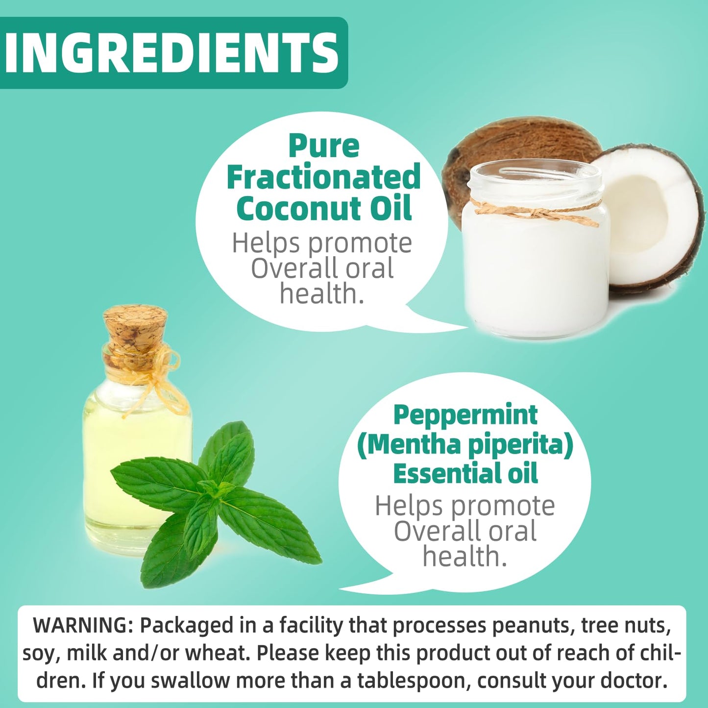 Coconut Oil Pulling for Fresh Breath & Oral Hygiene – Ayurvedic Expert Formulated | Includes Tongue Scraper & Measuring Cup | 8 oz
