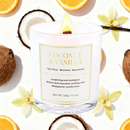 2 Pack Wood Wick Coconut & Vanilla Candle Gift Set | Soy Wax Candles