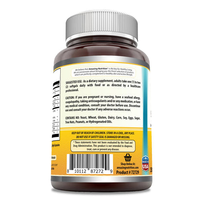 Amazing Omega Norwegian Cod Liver Oil 1250 mg Softgels – Omega-3 EPA DHA (Lemon, 250 Count)