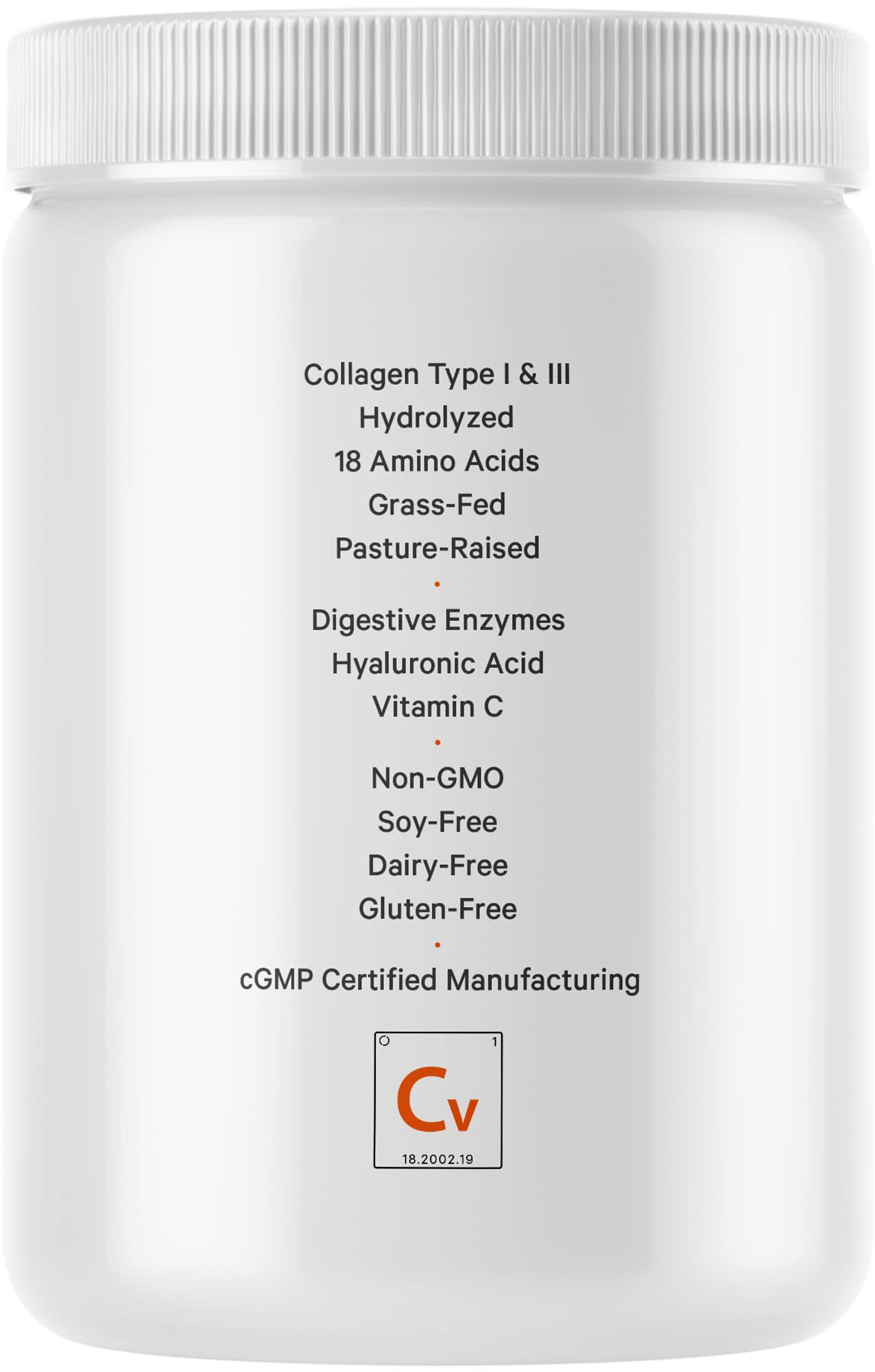 Codeage Collagen Peptides Powder + Vitamin C – Grass-Fed, Unflavored, 20g per Serving, 9.98 oz