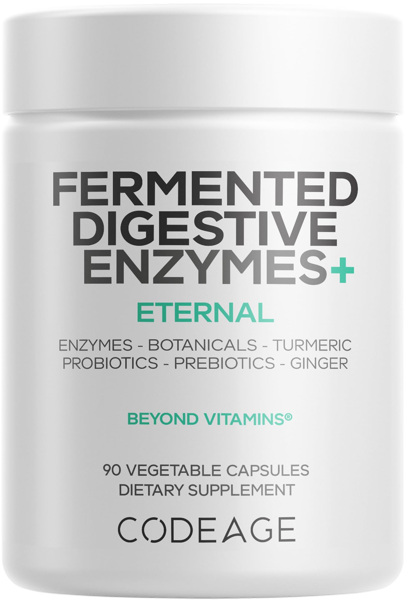 Codeage Fermented Digestive Enzymes - 3-Month Supply (90 Capsules) with Probiotics & Botanicals