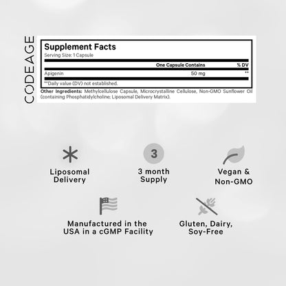 Codeage Liposomal Apigenin Supplement – 3-Month, 90 Count | Vegan & Gluten-Free