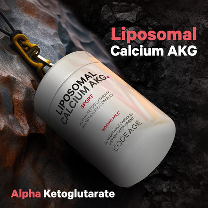 Codeage Liposomal Calcium AKG Supplement - Calcium Alpha-Ketoglutarate | 2-Month Supply | 60 Capsules | Non-GMO & Gluten-Free