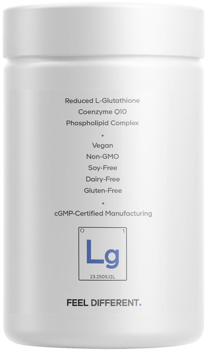 Codeage Liposomal Glutathione+ Supplement - 1000 mg Reduced L-Glutathione, Vitamin C, CoQ10 - Liposomal Delivery - Non-GMO - 120 Capsules
