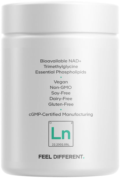Codeage Liposomal NAD+ Supplement - 500 mg per Serving | Vegan, Non-GMO | 60 Capsules