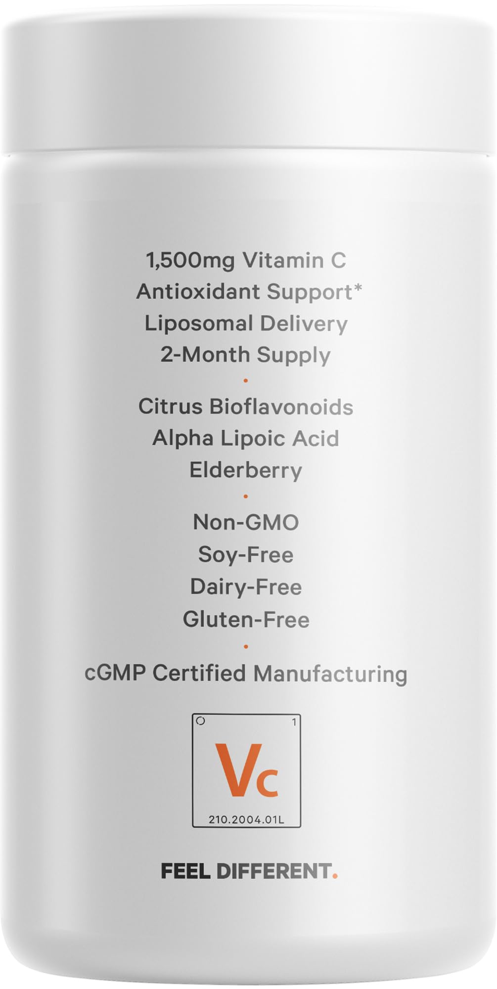 Codeage Liposomal Vitamin C 1500mg with Zinc – Vegan, Non-GMO, 180 Capsules