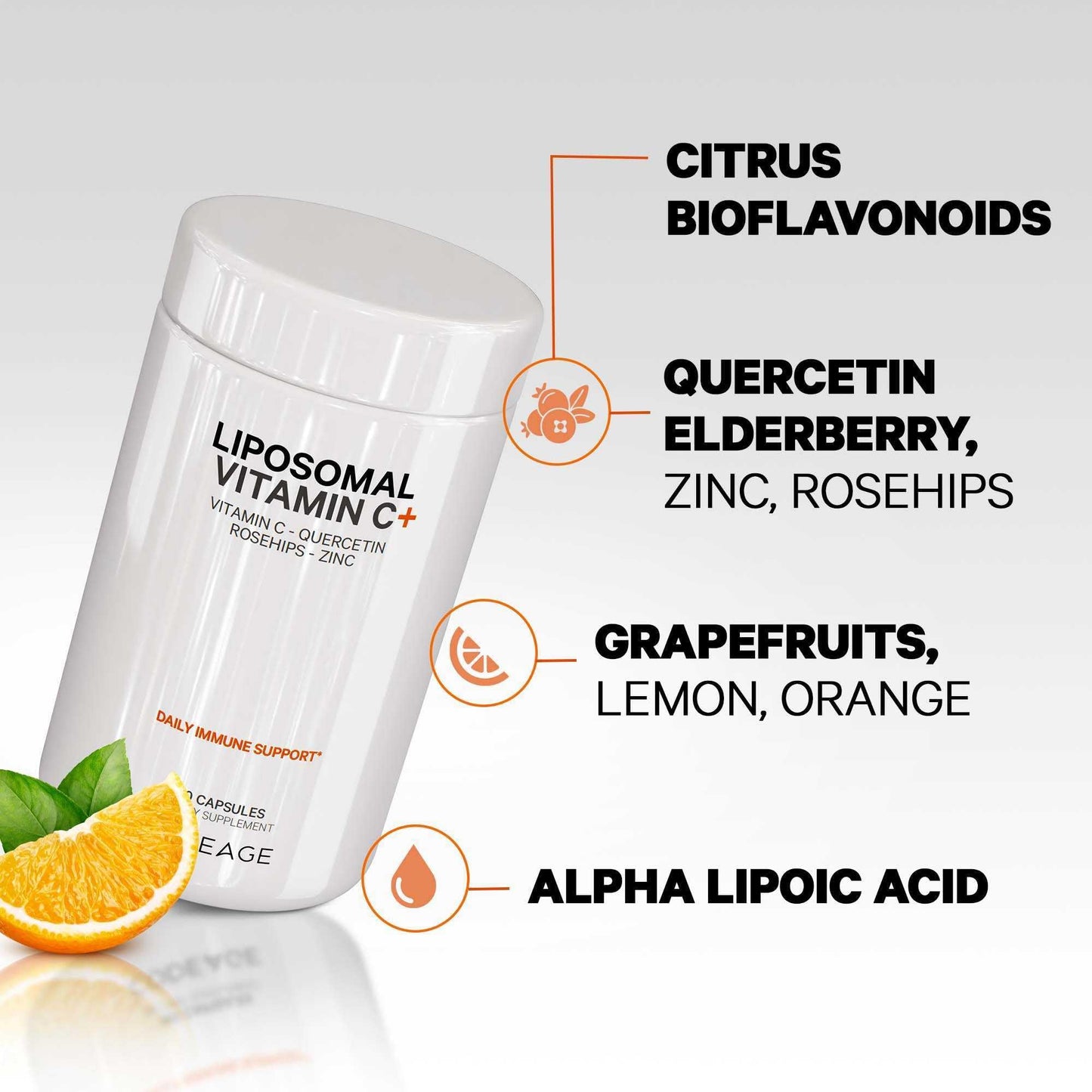 Codeage Liposomal Vitamin C 1500mg with Zinc – Vegan, Non-GMO, 180 Capsules