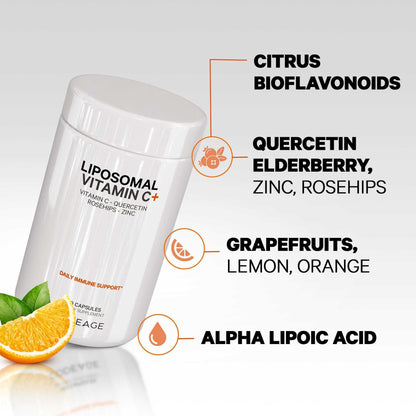 Codeage Liposomal Vitamin C 1500mg with Zinc – Vegan, Non-GMO, 180 Capsules
