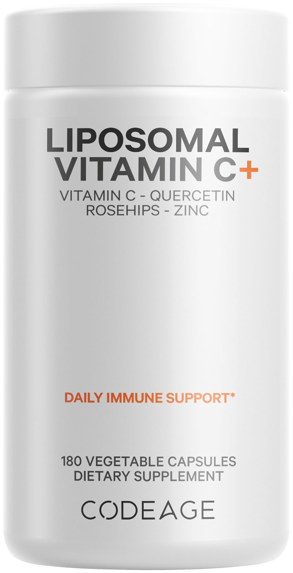 Codeage Liposomal Vitamin C 1500mg with Zinc – Vegan, Non-GMO, 180 Capsules