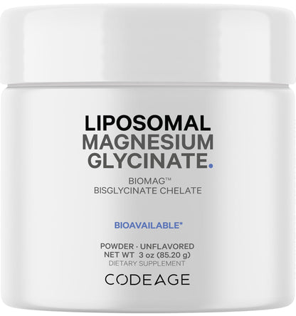 Codeage Liposomal Magnesium Glycinate Powder – 2-Month Supply (Unflavored)